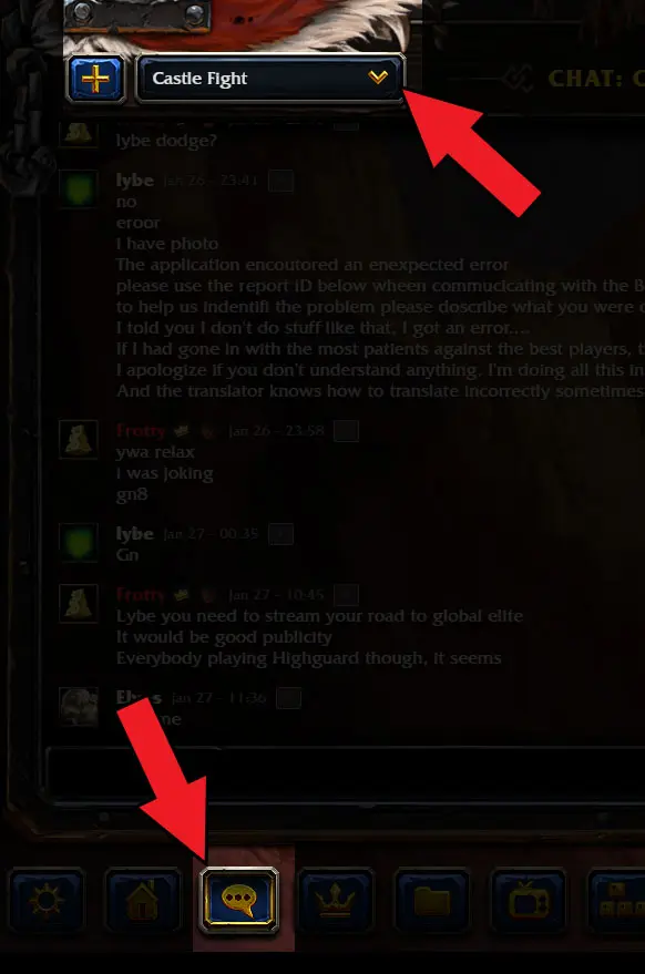 W3C castle fight chat lounge